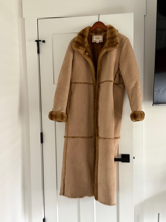 Talbots Jackets & Blazers - Talbots Long Shearling Trench Coat in Camel